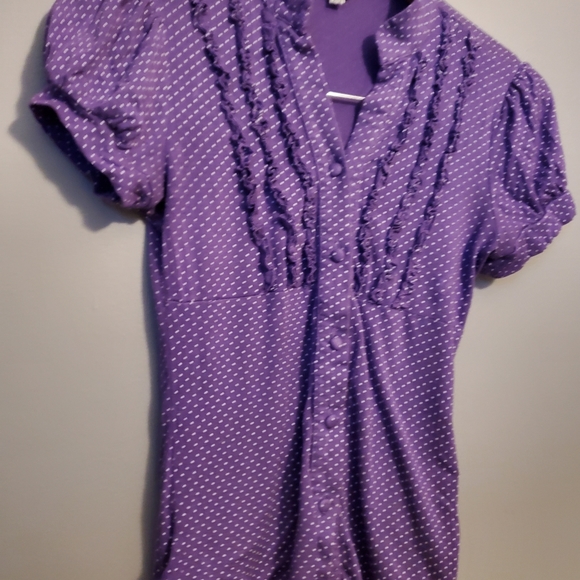 Urban Behavior Purple Polkadotted Shirt - Size M - Picture 7 of 8